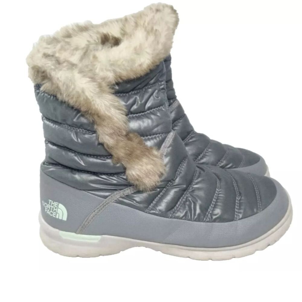 The North Face Thermoball Microbaffle Bootie II Women's Size 10 Gray Winter